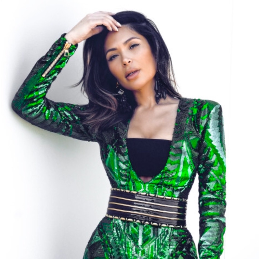 Balmain for H&M - Embellished Green Dress